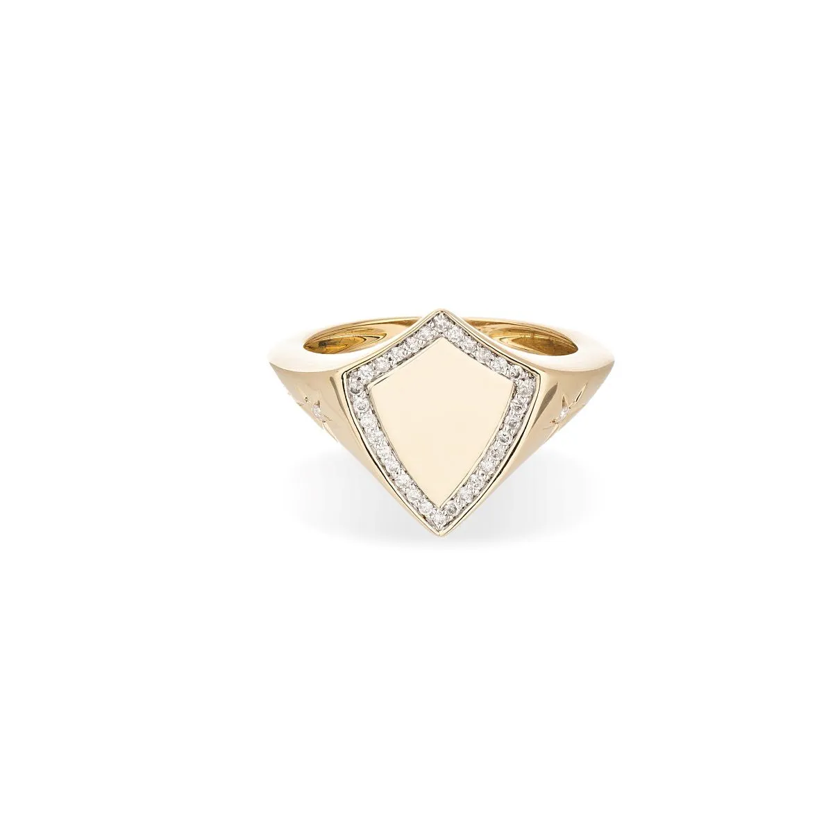 Pavé Shield Signet Ring sold by Adina Reyter
