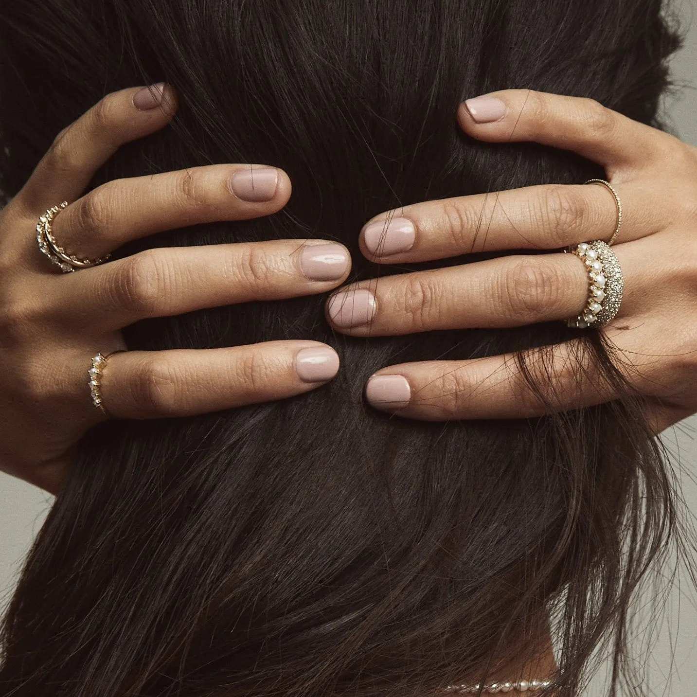 Pearl + Diamond Rounds Eternity Ring Size 5 sold by Adina Reyter product image thumbnail 2