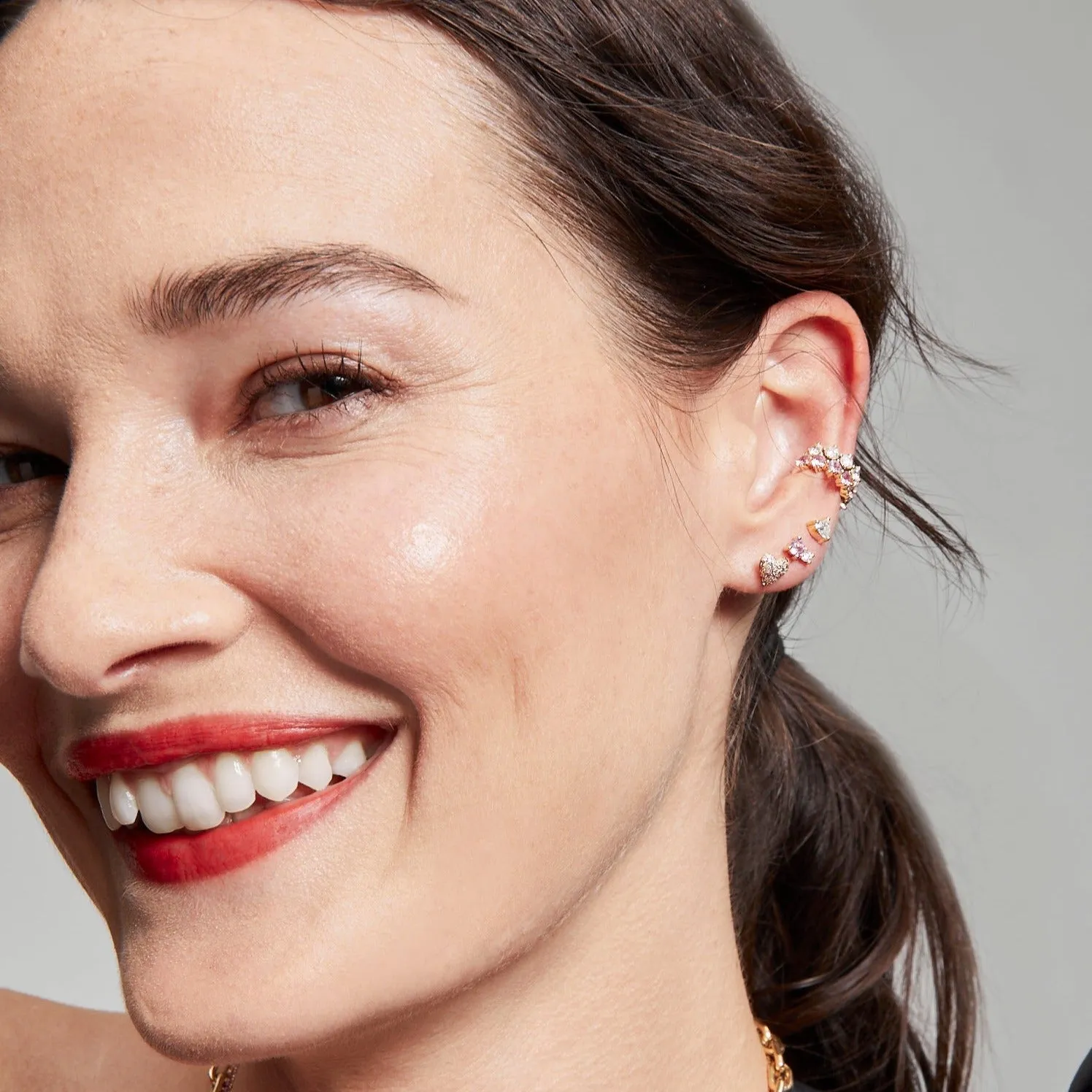 Pink Sapphire + Diamond Amigos Posts sold by Adina Reyter product image thumbnail 2