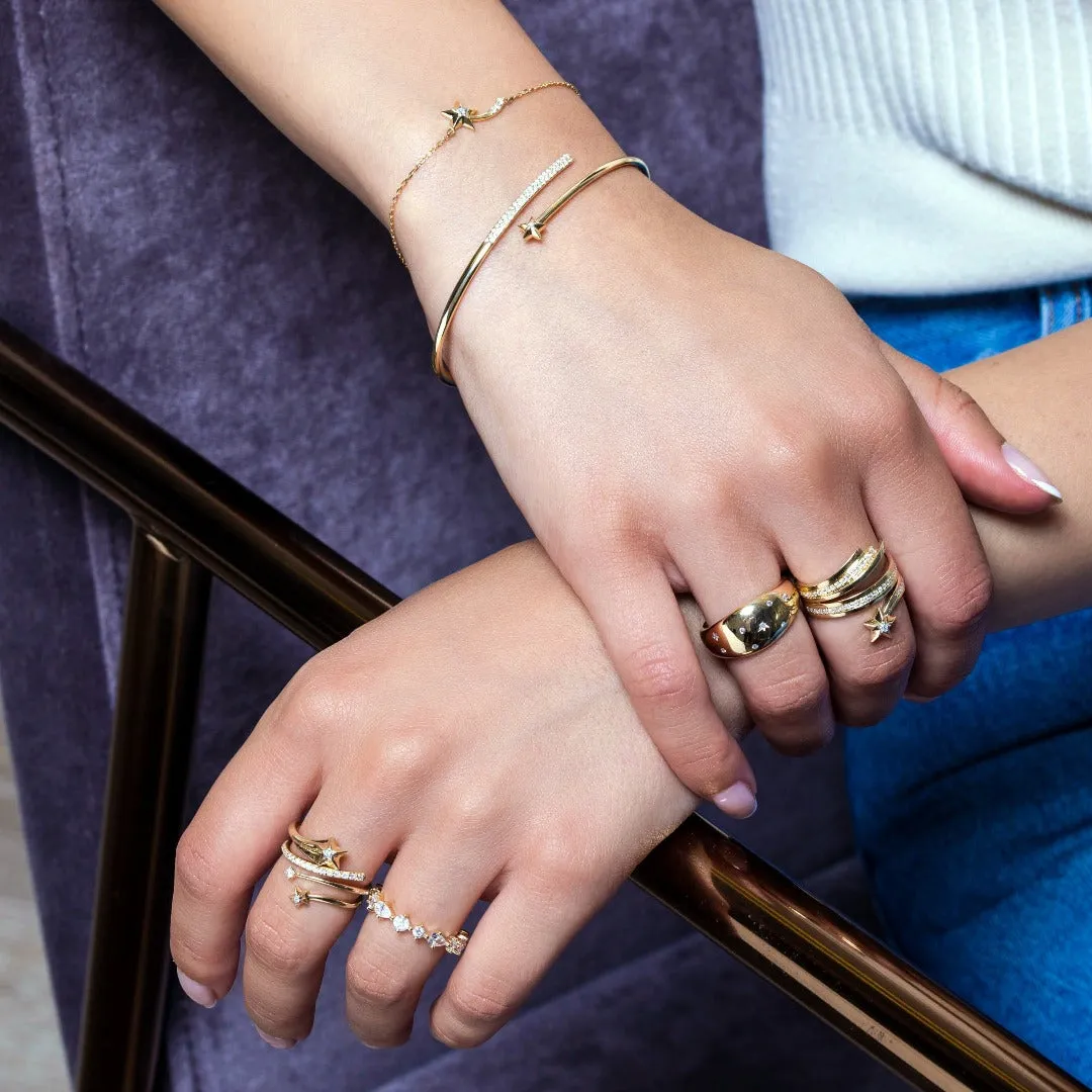 Pavé Shooting Star Hinged Cuff sold by Adina Reyter product image thumbnail 3