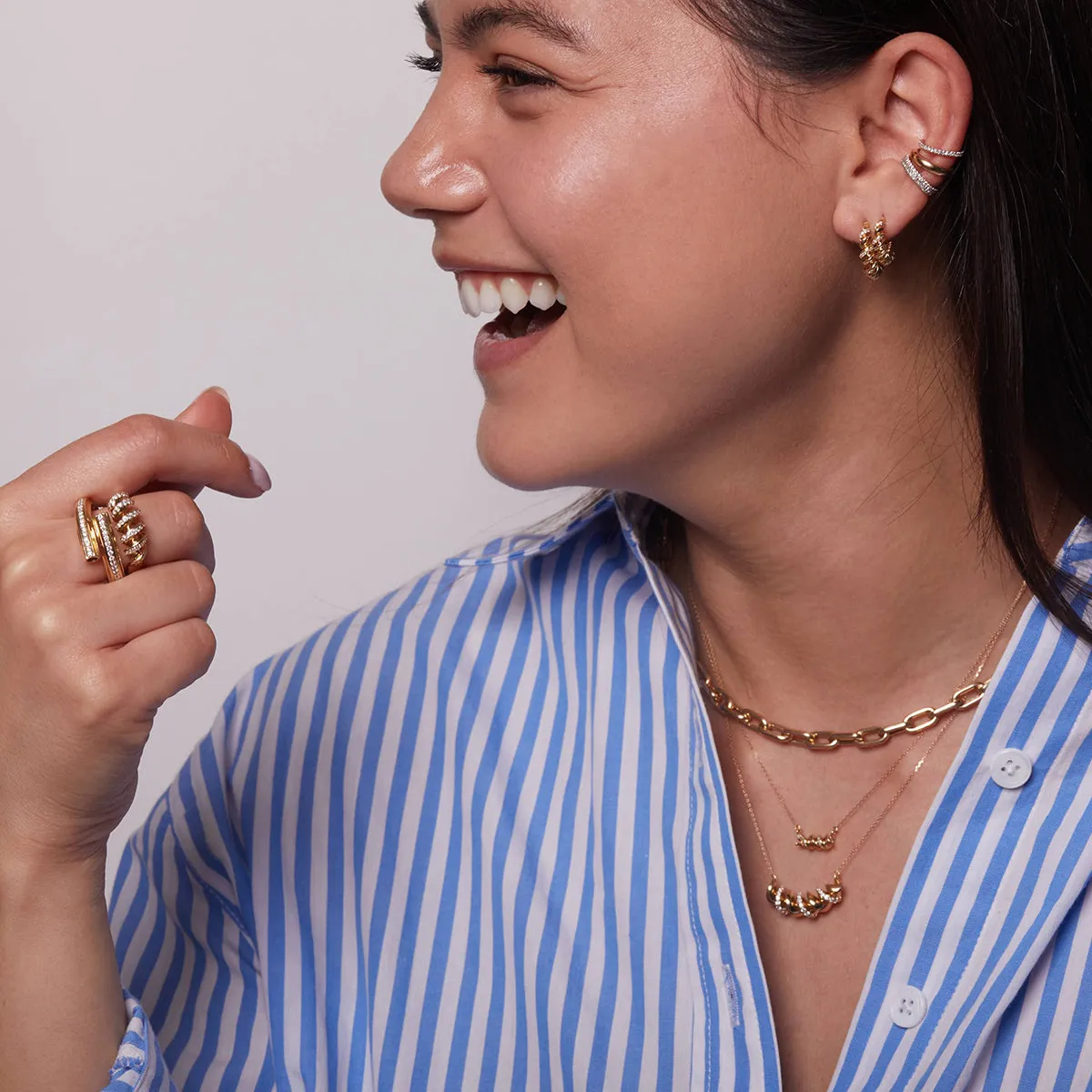 Pavé Fusilli Ring Size 6 sold by Adina Reyter product image thumbnail 2