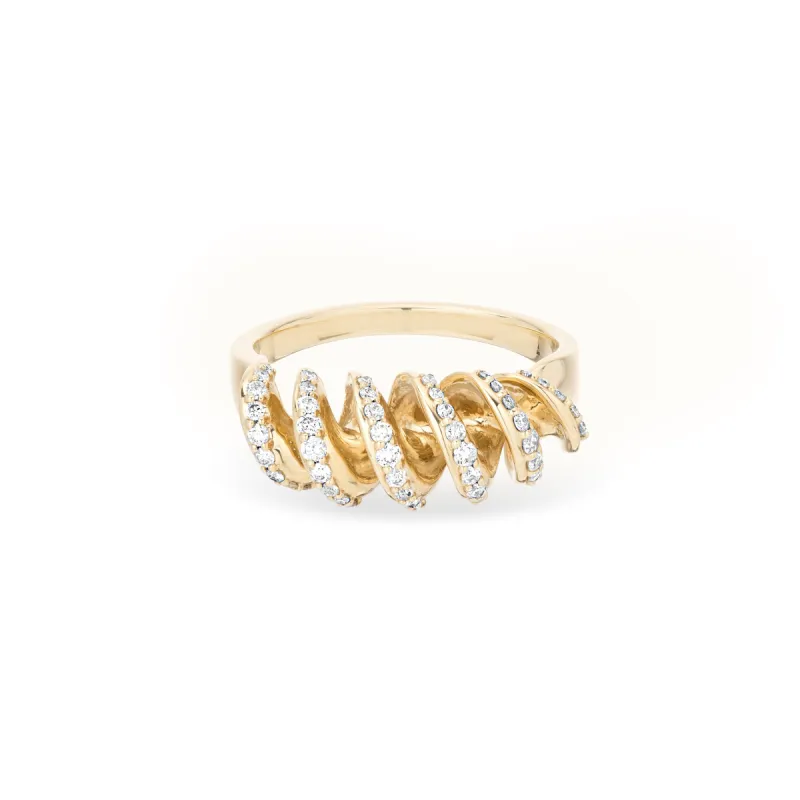 Pavé Fusilli Ring Size 6 sold by Adina Reyter