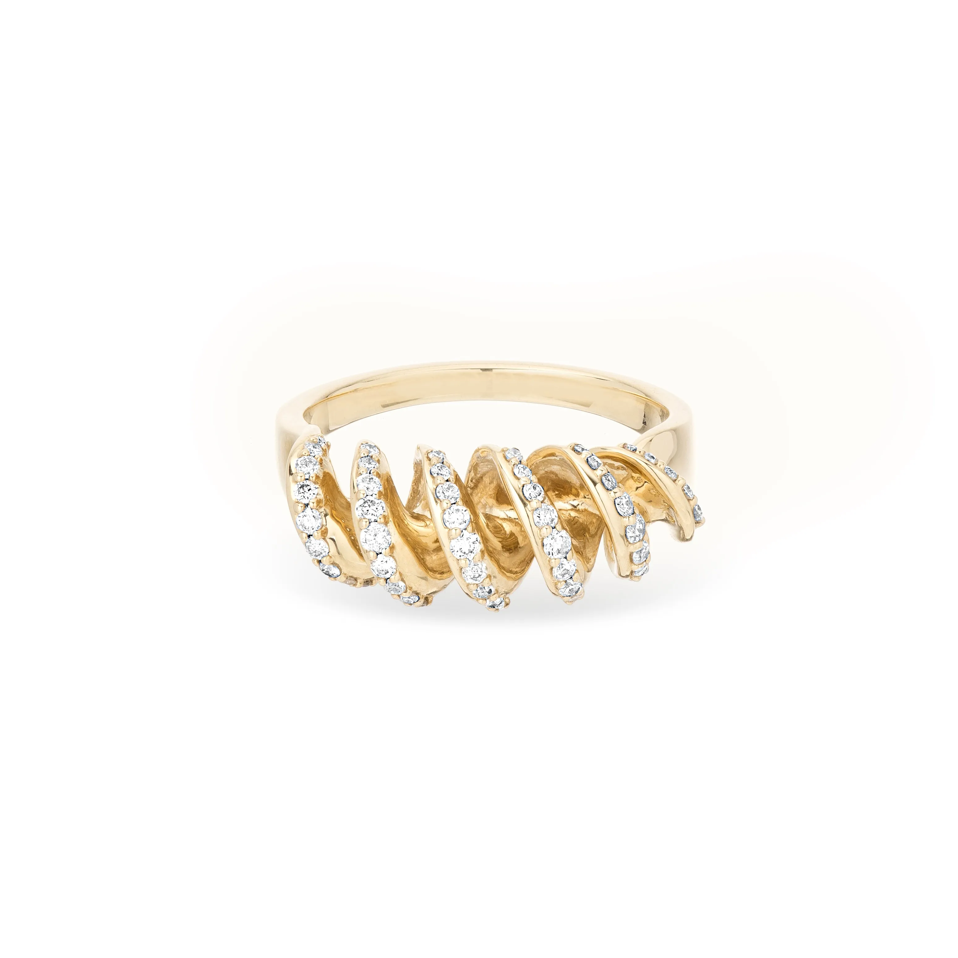 Pavé Fusilli Ring Size 6 sold by Adina Reyter