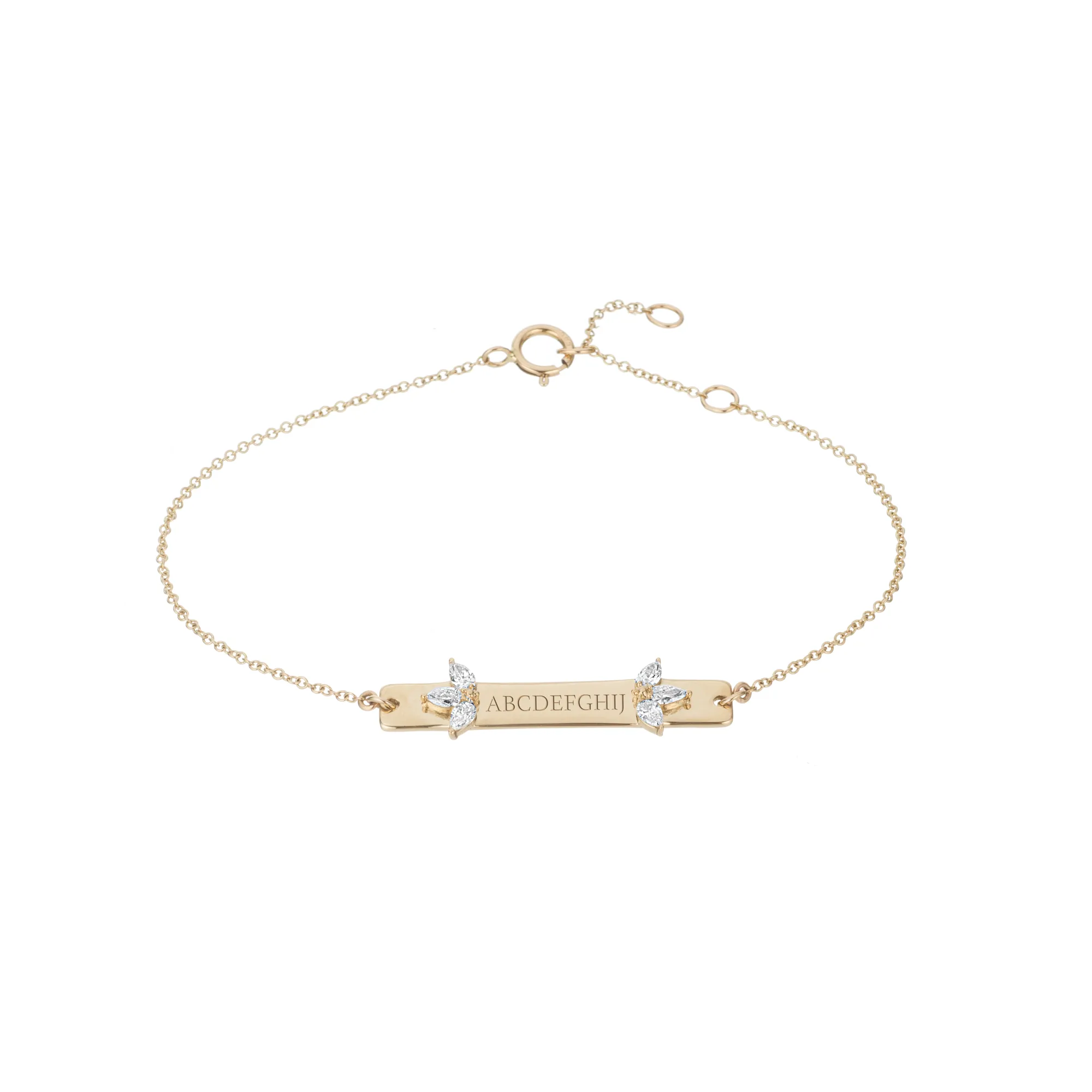 Paris Diamond Half Flower Tag Bracelet sold by Adina Reyter product image thumbnail 2