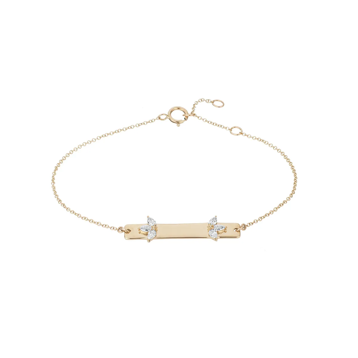 Paris Diamond Half Flower Tag Bracelet sold by Adina Reyter