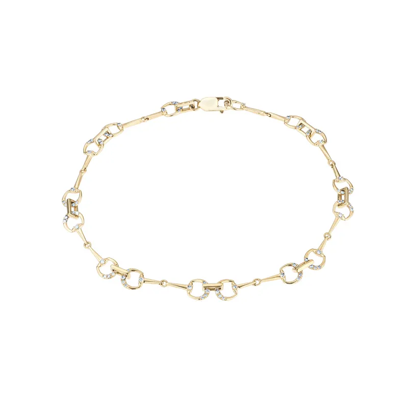 Pavé Horsebit Chain Bracelet sold by Adina Reyter