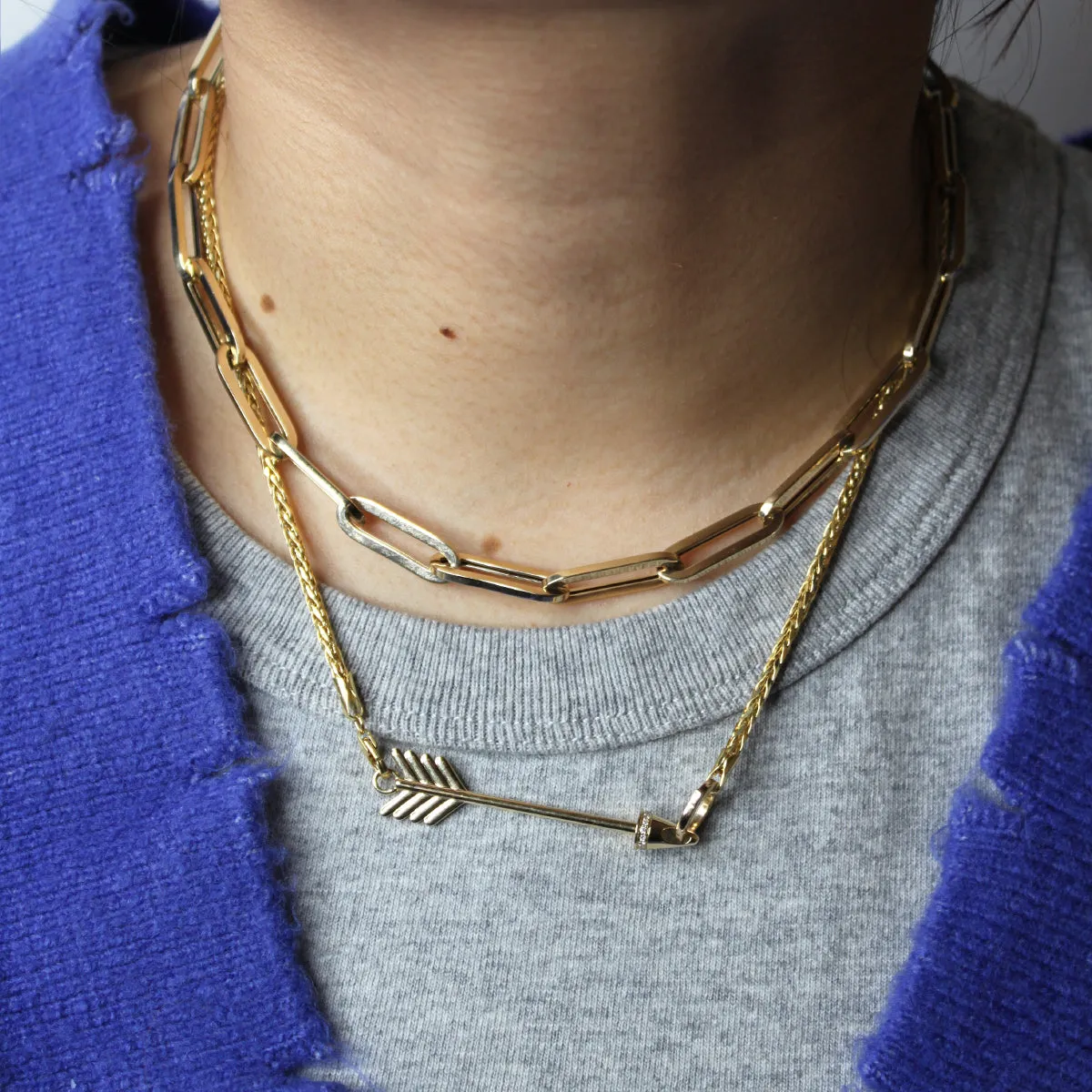 One of a Kind Smaller Pave Diamond Arrow Hinged Charm sold by Adina Reyter product image thumbnail 2