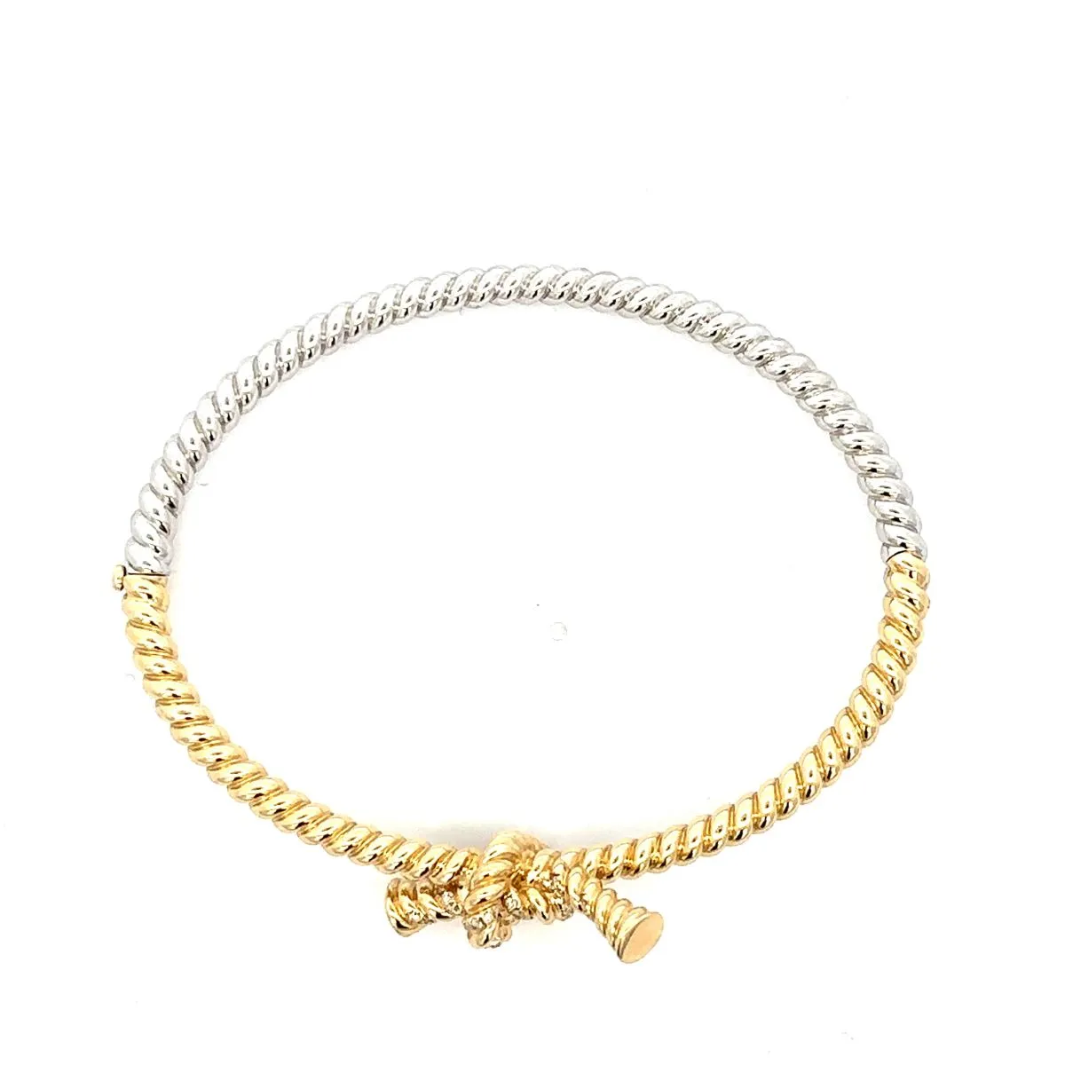 One of a Kind Pavé Rope Knot Bangle Bracelet sold by Adina Reyter