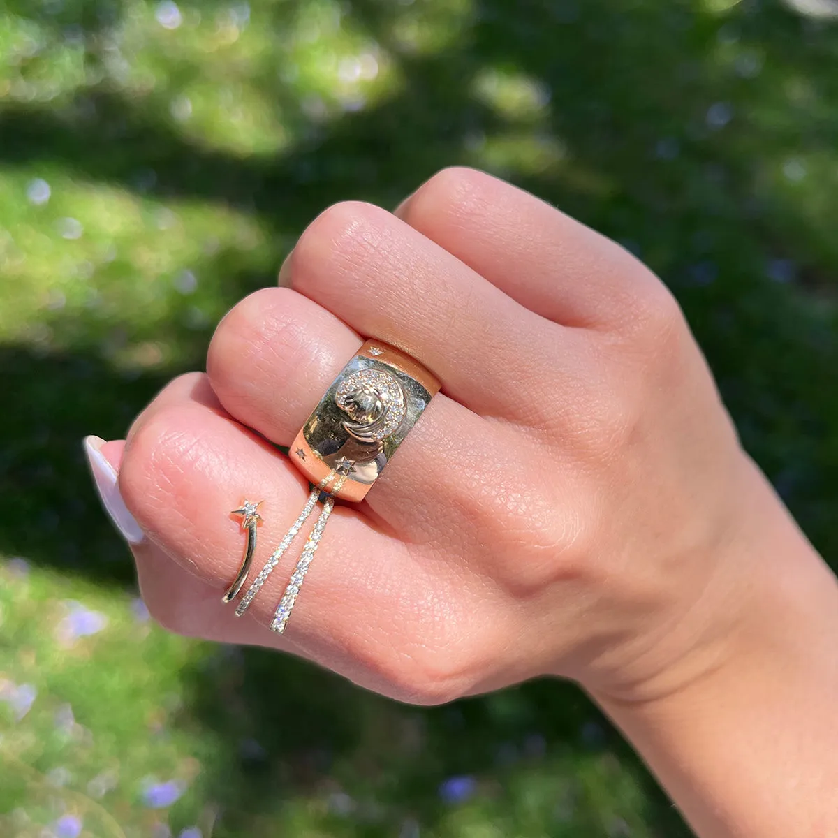 One of a Kind Pave Skinny 1 Shooting Star Wrap Ring Size 6 sold by Adina Reyter product image thumbnail 2