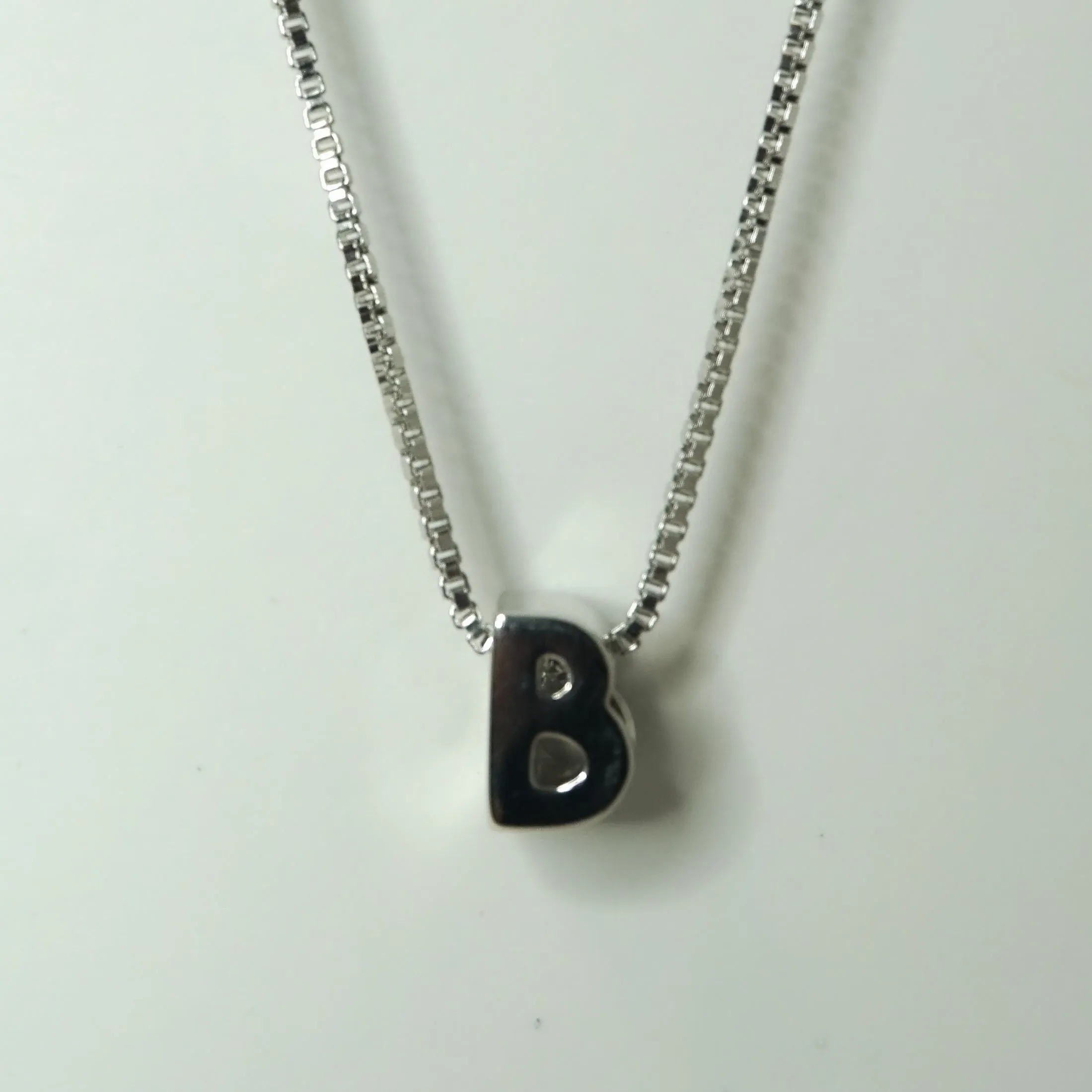 One of a Kind Single Diamond Initial B Bead Necklace in Sterling Silver sold by Adina Reyter