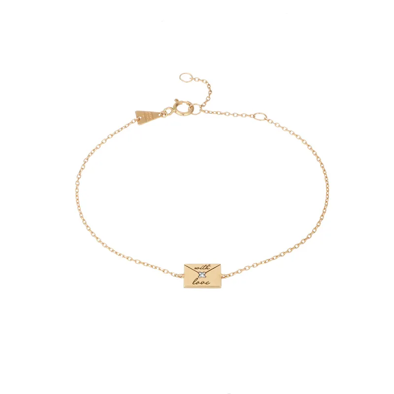 Paris Diamond Envelope Bracelet sold by Adina Reyter