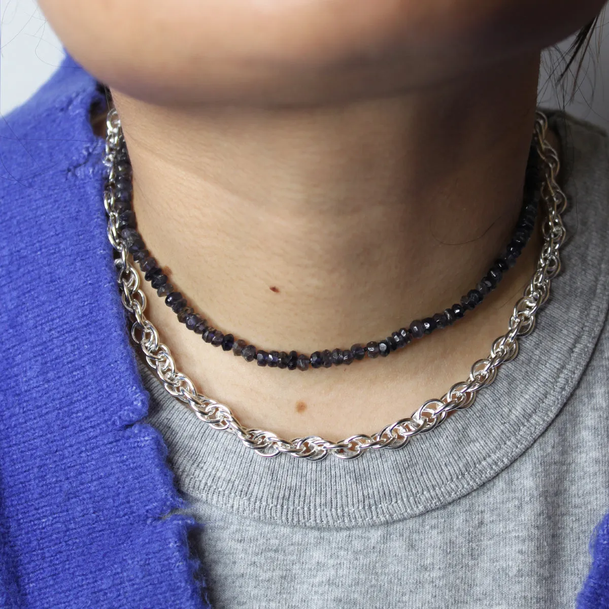 One of a Kind Black Glass Bead Choker Necklace sold by Adina Reyter product image thumbnail 2