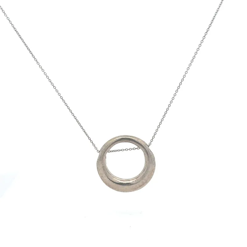 One of a Kind Crescent Circle Slider Pendant Necklace in Sterling Silver sold by Adina Reyter