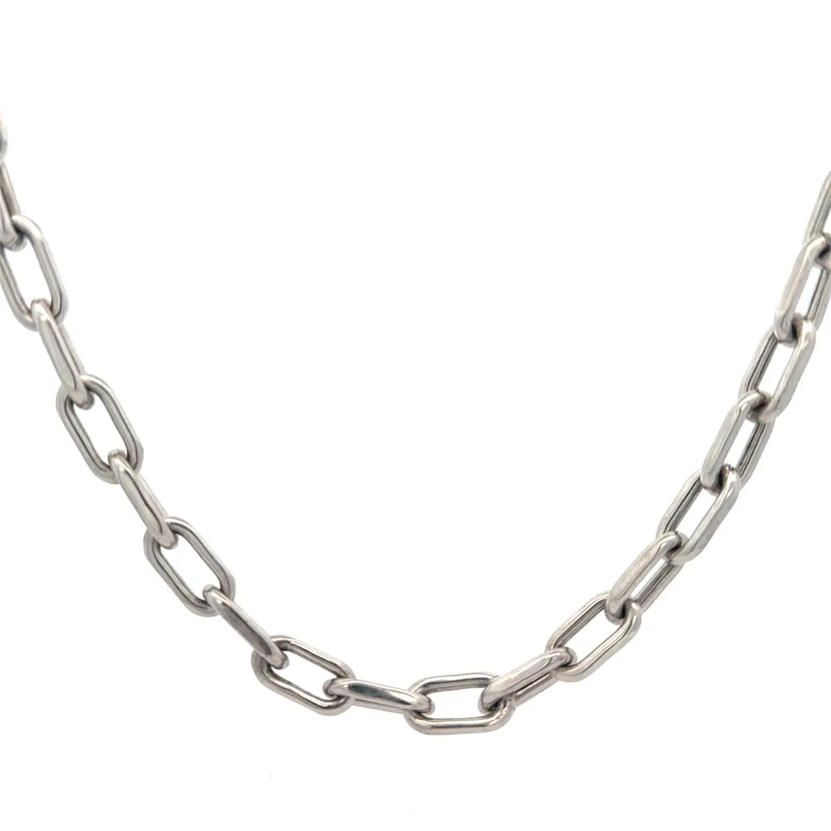 One of a Kind Chunky Oval Link Necklace in Sterling Silver sold by Adina Reyter