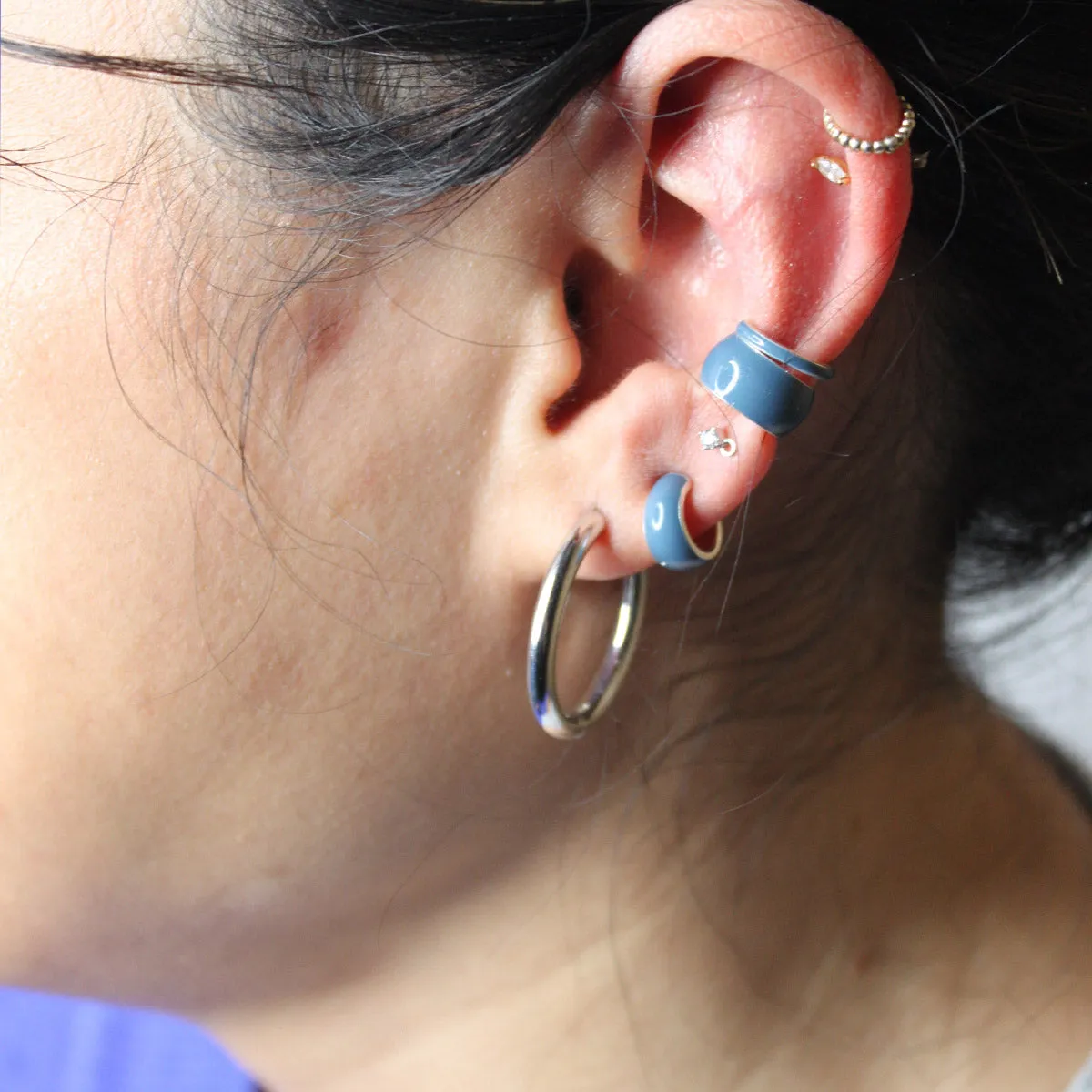 One of a Kind Blue Enamel Narrow Ear Cuff sold by Adina Reyter product image thumbnail 2