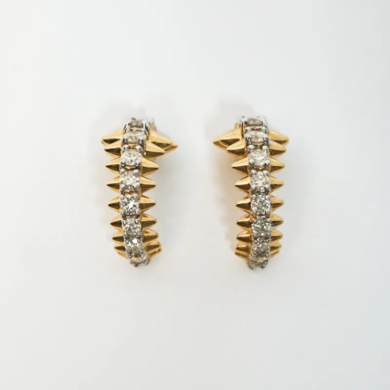 One of a Kind Large Diamond Spike Dragon Hoops sold by Adina Reyter