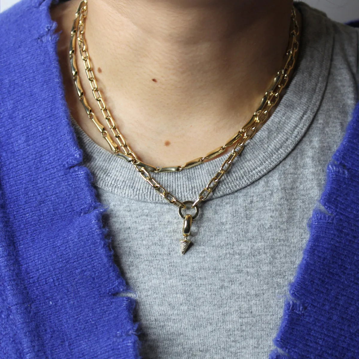 One of a Kind 4mm Italian Chain + Charm Clip Necklace sold by Adina Reyter product image thumbnail 2