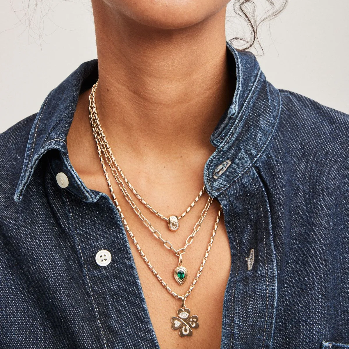 Groovy Pear Emerald Hinged Charm - Lab Grown sold by Adina Reyter product image thumbnail 2