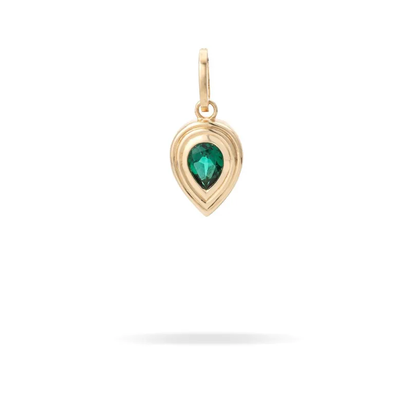 Groovy Pear Emerald Hinged Charm - Lab Grown sold by Adina Reyter
