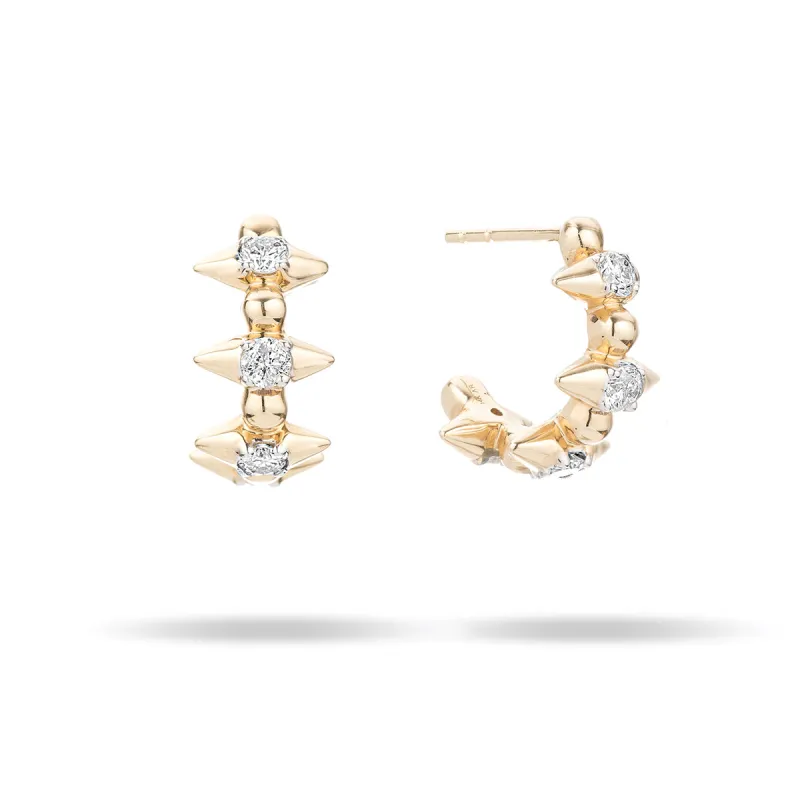 London Large Diamond Spike J Hoops sold by Adina Reyter