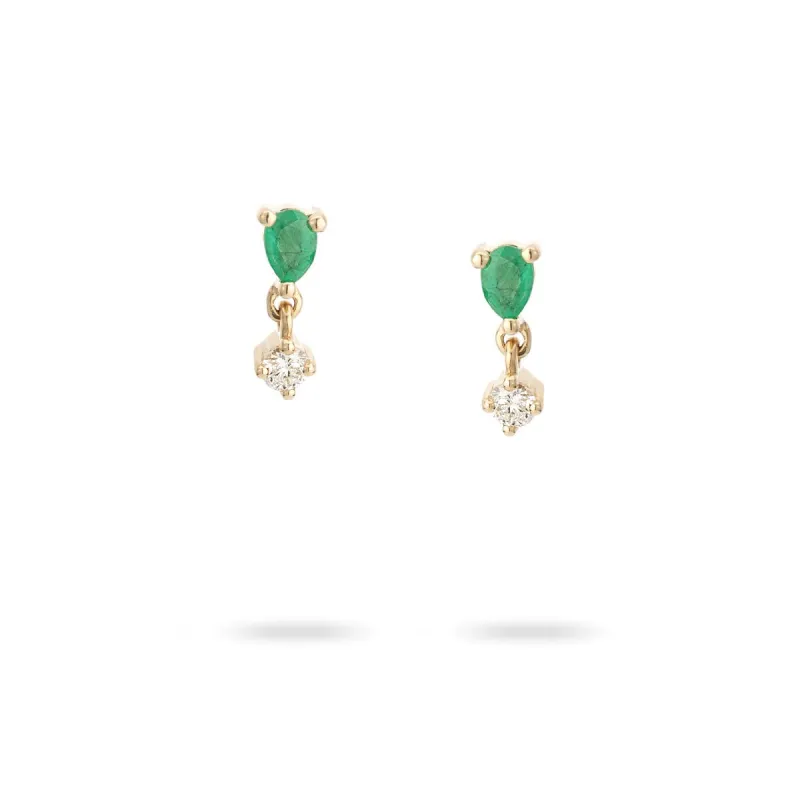 Emerald + Diamond Drop Posts sold by Adina Reyter