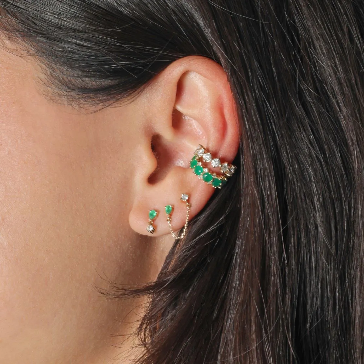 Emerald + Diamond Drop Posts sold by Adina Reyter product image thumbnail 2