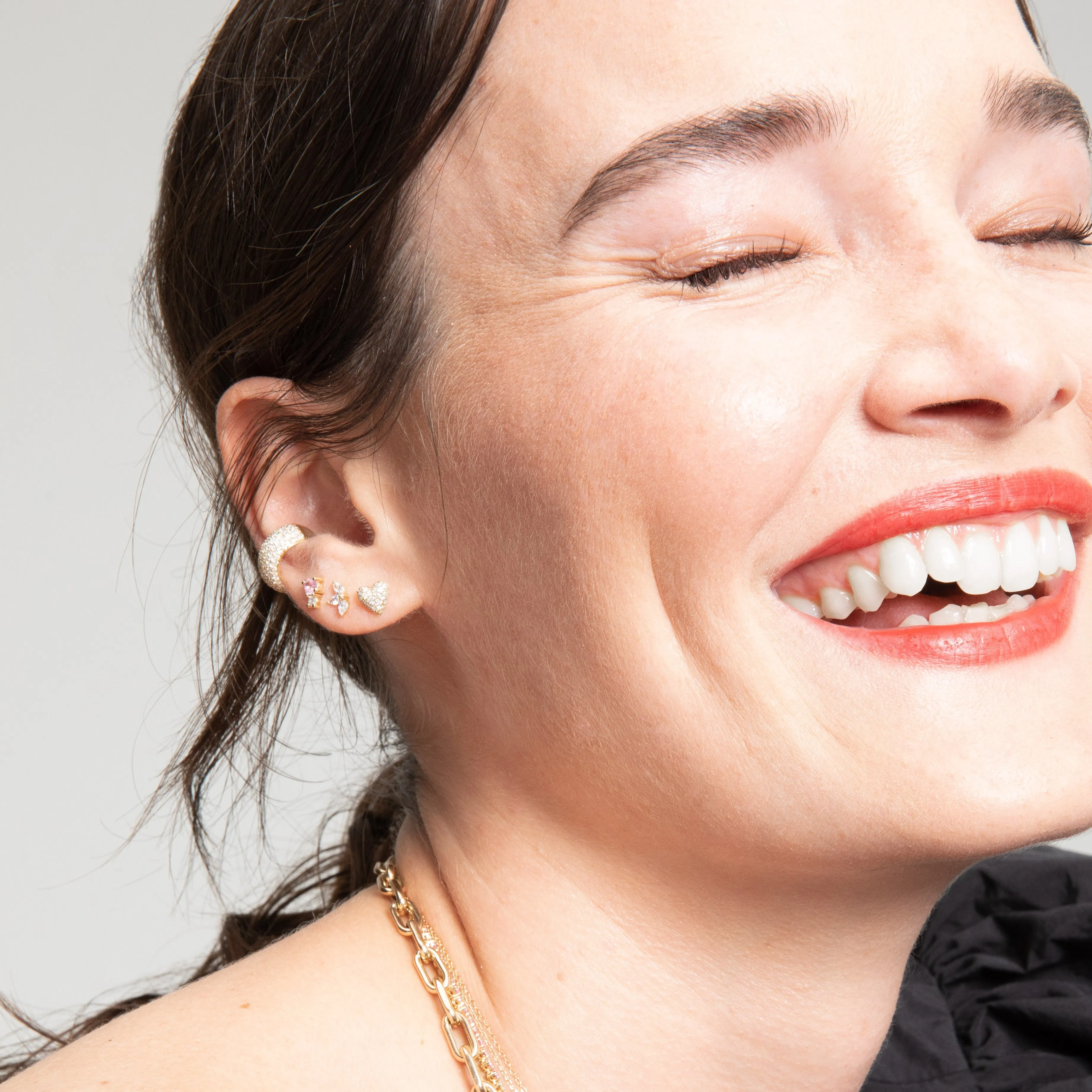 Diamond Puffy Heart Posts sold by Adina Reyter product image thumbnail 2