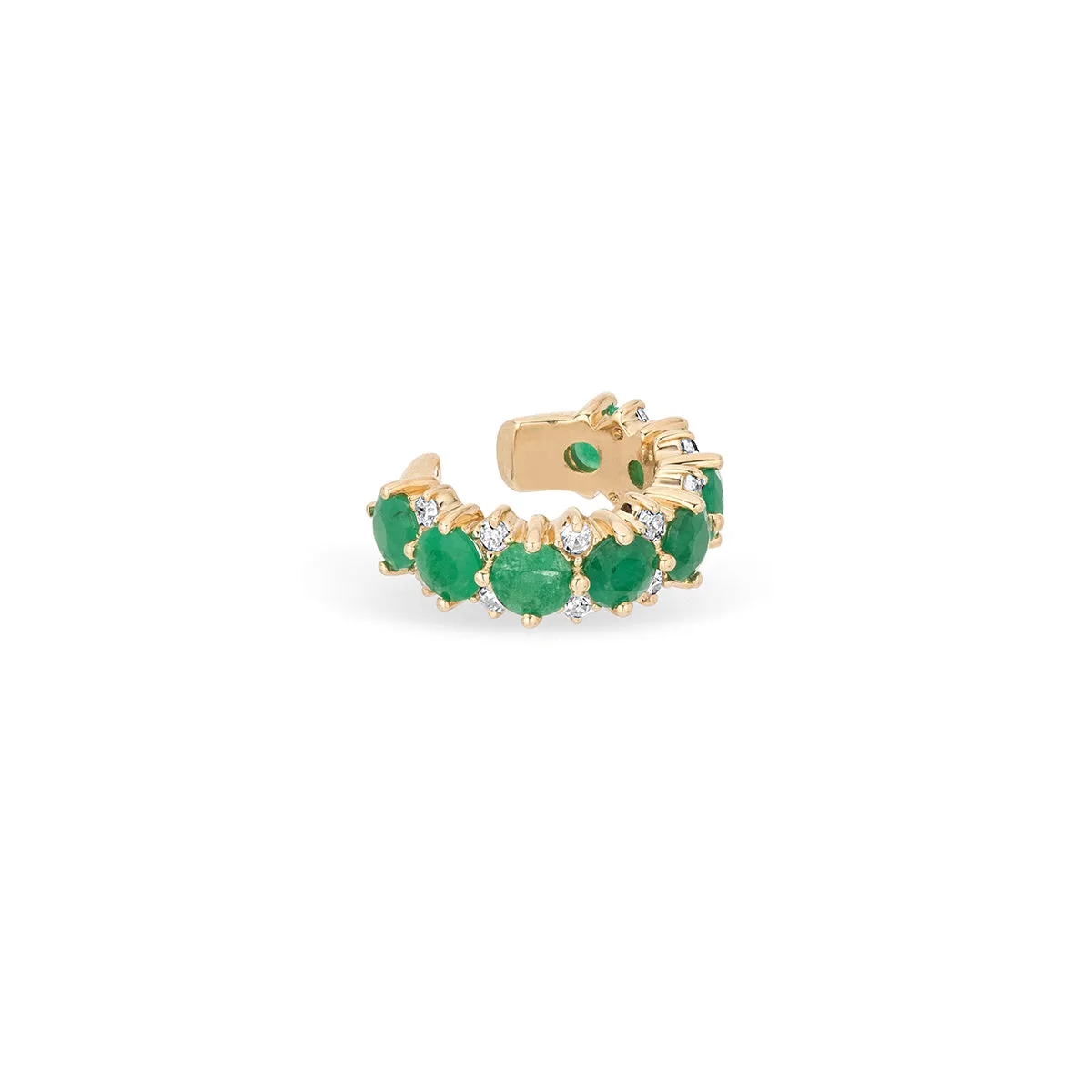 Emerald + Diamond Rounds Ear Cuff sold by Adina Reyter
