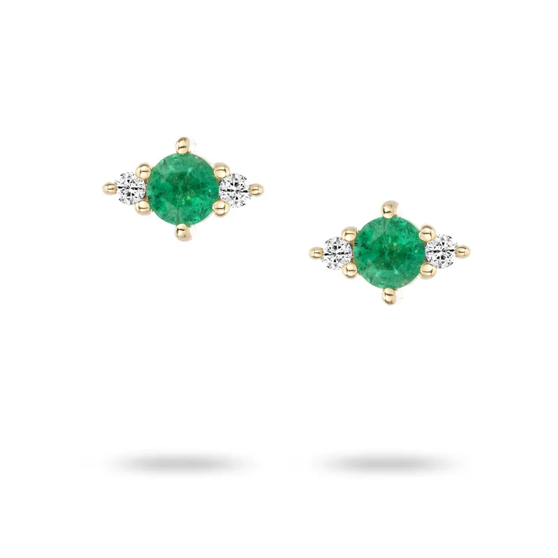 Emerald + Diamond Trio Posts sold by Adina Reyter