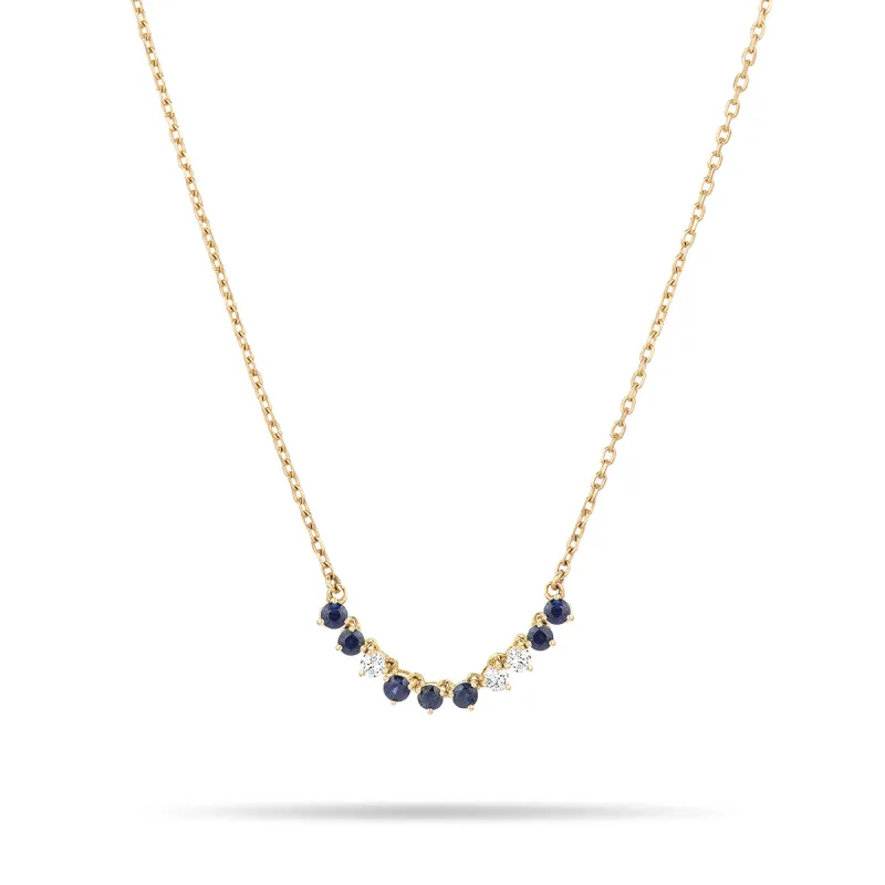 Diana Diamond + Sapphire Rounds Chain Necklace made by Adina Reyter