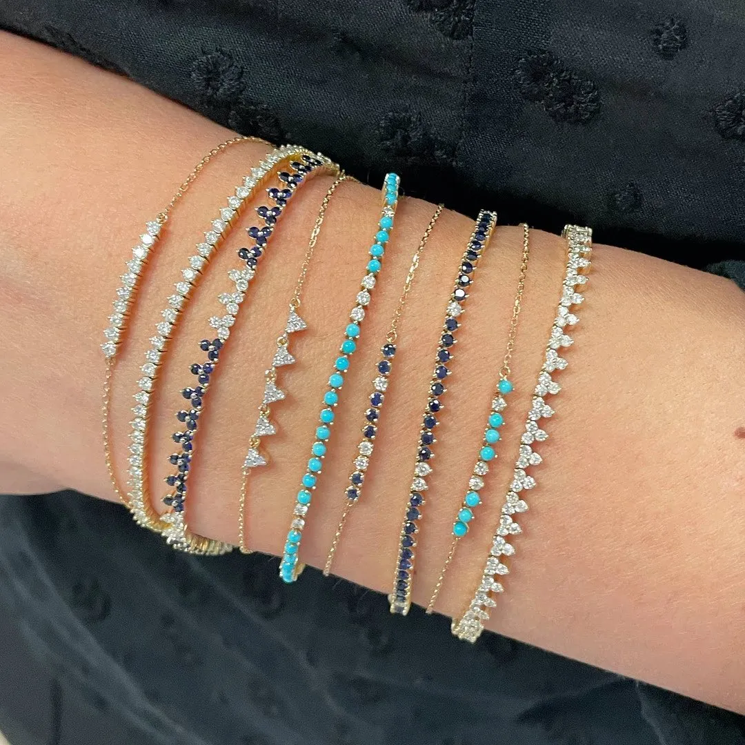 Diana Sapphire + Diamond Cluster Tennis Bracelet sold by Adina Reyter product image thumbnail 2