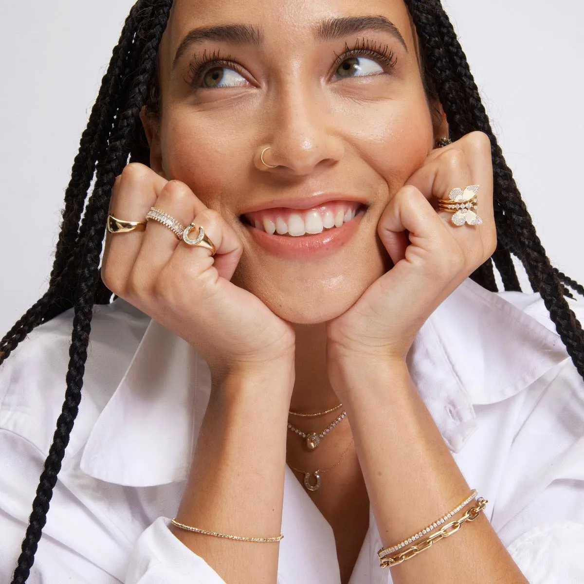 Full Stack Baguette Ring sold by Adina Reyter product image thumbnail 2