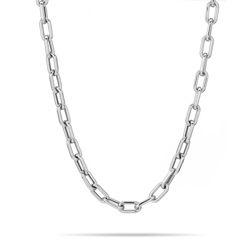 7mm Italian Chain Link Necklace in Sterling Silver sold by Adina Reyter