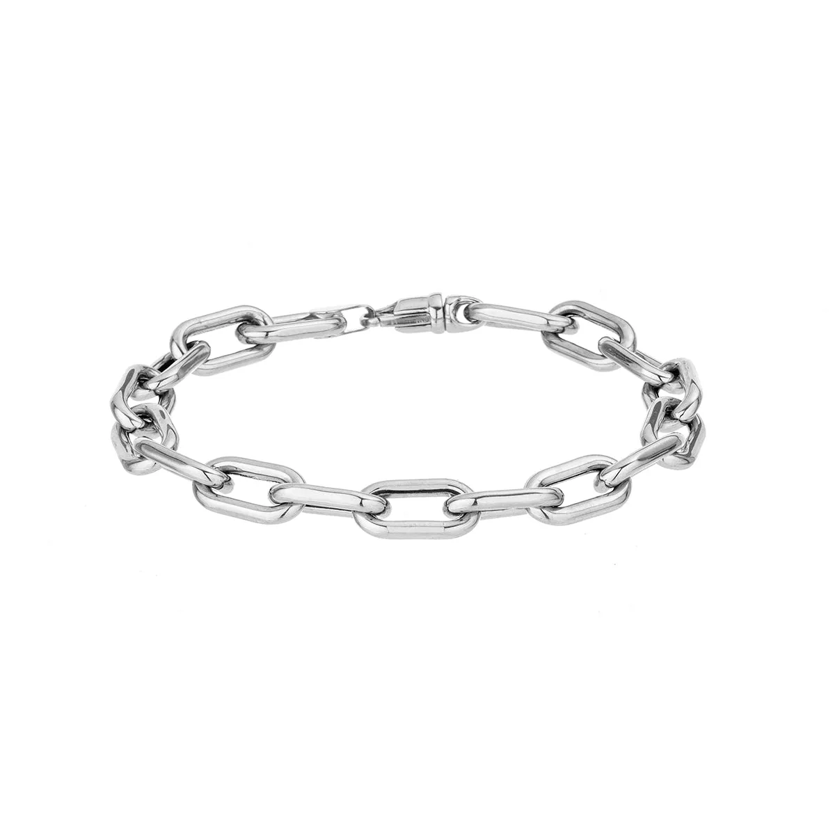 7mm Italian Chain Link Bracelet in Sterling Silver sold by Adina Reyter
