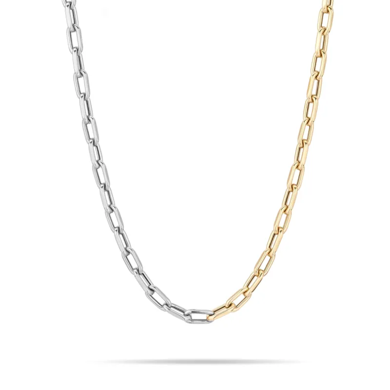 5.3mm Mixed Metal Italian Chain Link Necklace sold by Adina Reyter