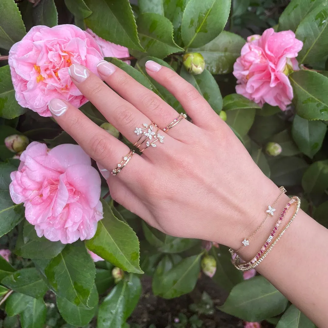 Amalfi Ruby + Diamond + Pink Opal Rounds Tennis Bracelet sold by Adina Reyter product image thumbnail 3