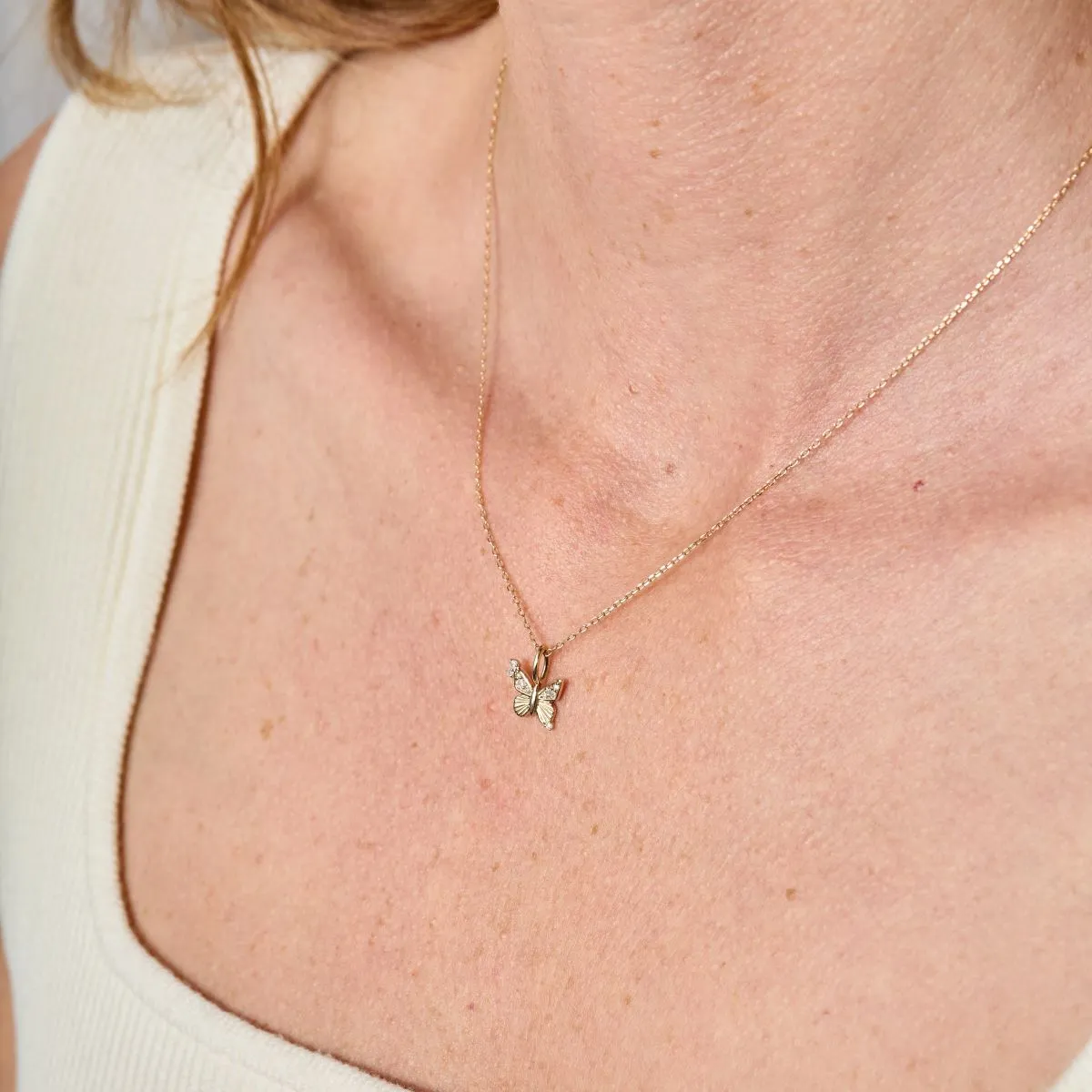 Diamond Butterfly Mini Bead Charm in Sterling Silver sold by Adina Reyter product image thumbnail 2