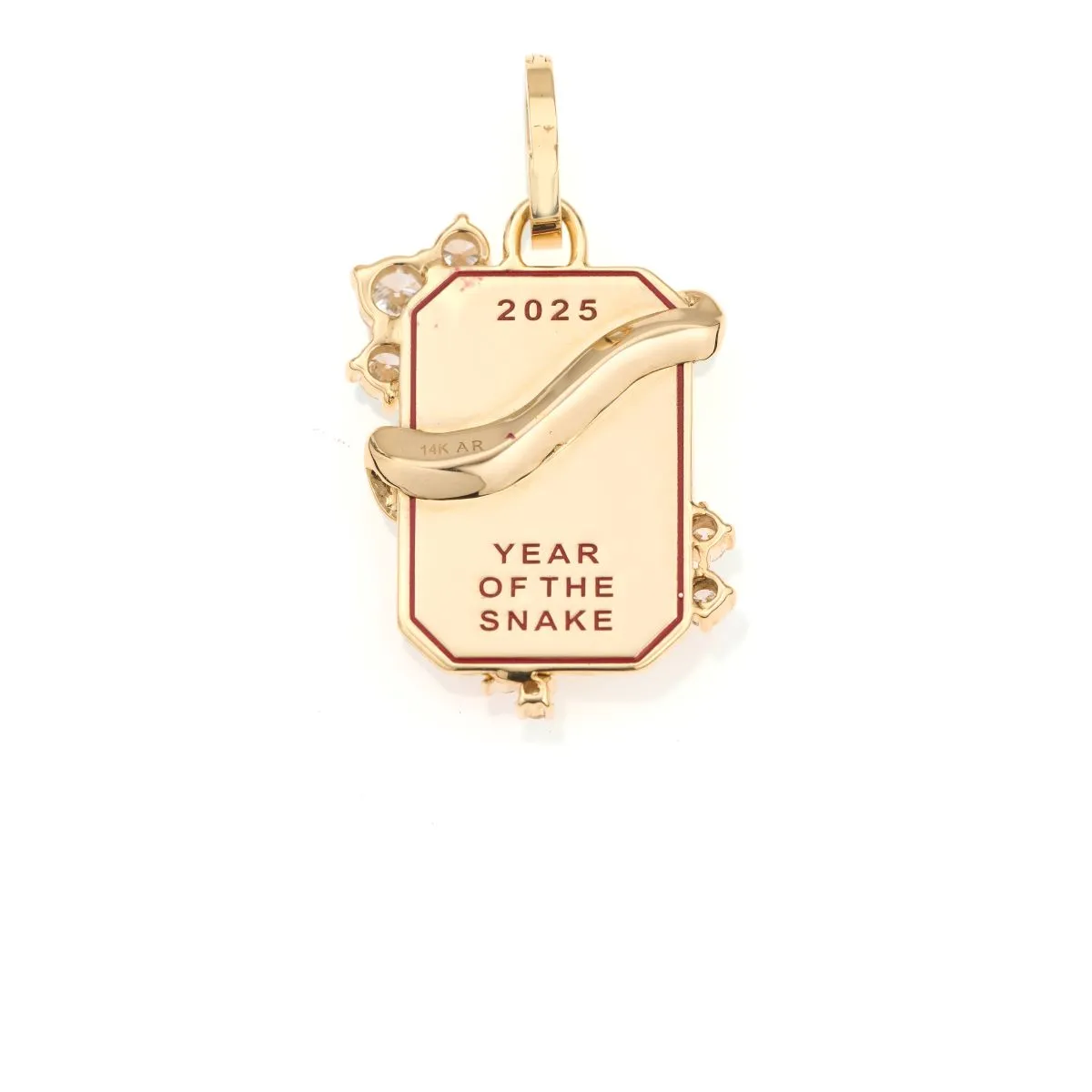 Year of the Snake Diamond Dog Tag Hinged Charm - Lab Grown sold by Adina Reyter product image thumbnail 3