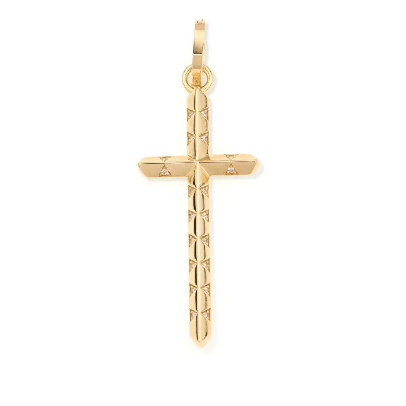 Pavé Diamond Cross Hinged Charm sold by Adina Reyter