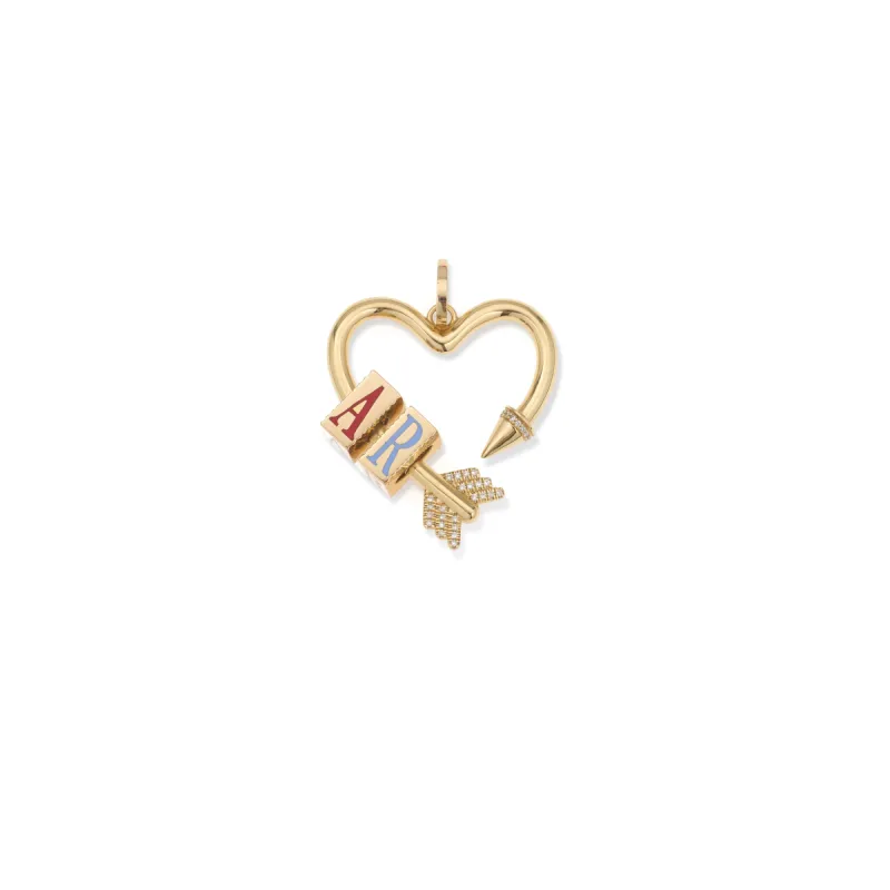 Big Bead Initial Arrow Heart (Choose Your Letters) sold by Adina Reyter