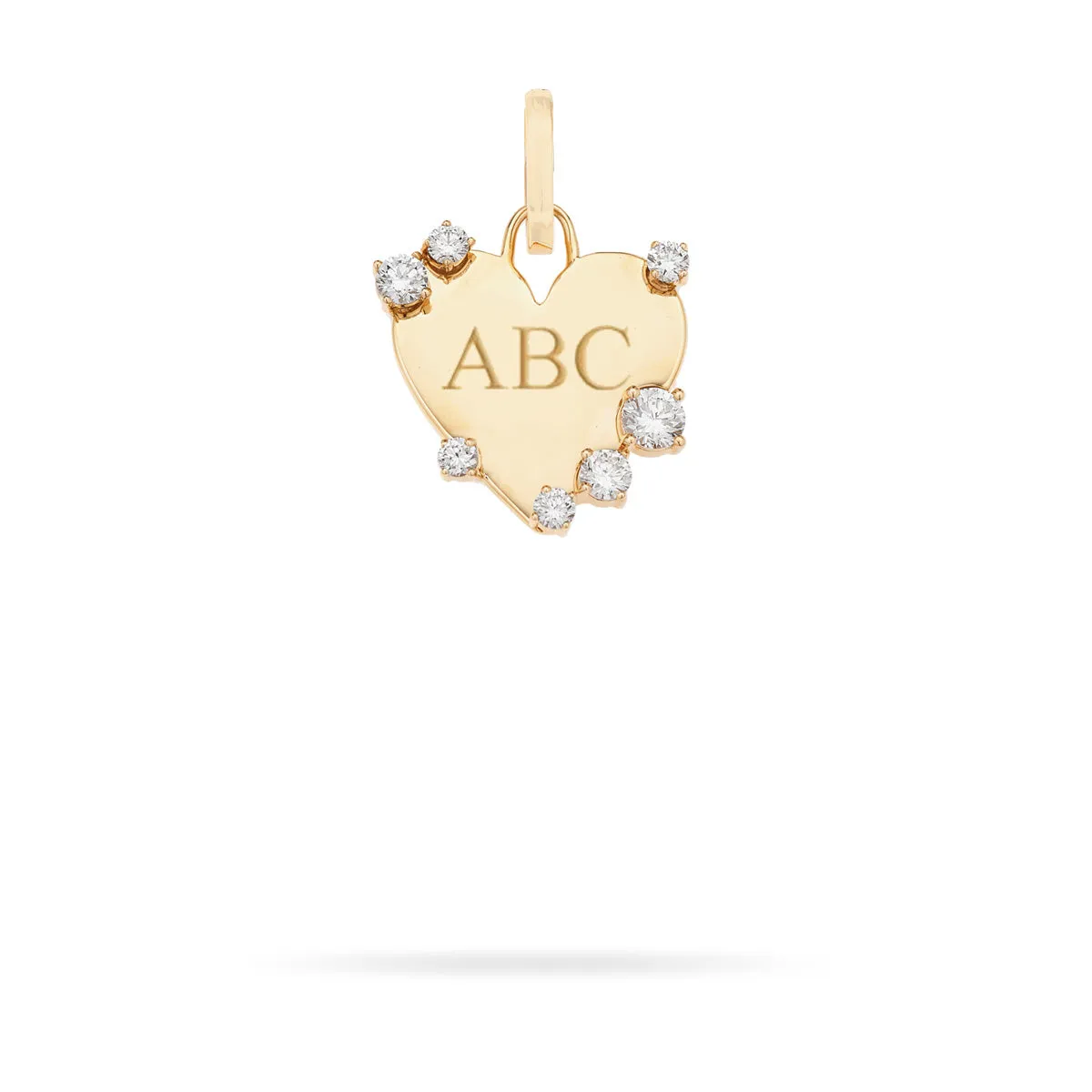 Diamond Heart Dog Tag Hinged Charm - Lab Grown sold by Adina Reyter product image thumbnail 3