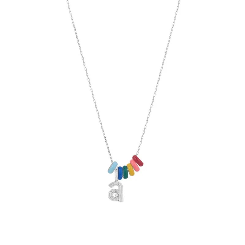 Love Necklace - One Initial in Sterling Silver sold by Adina Reyter