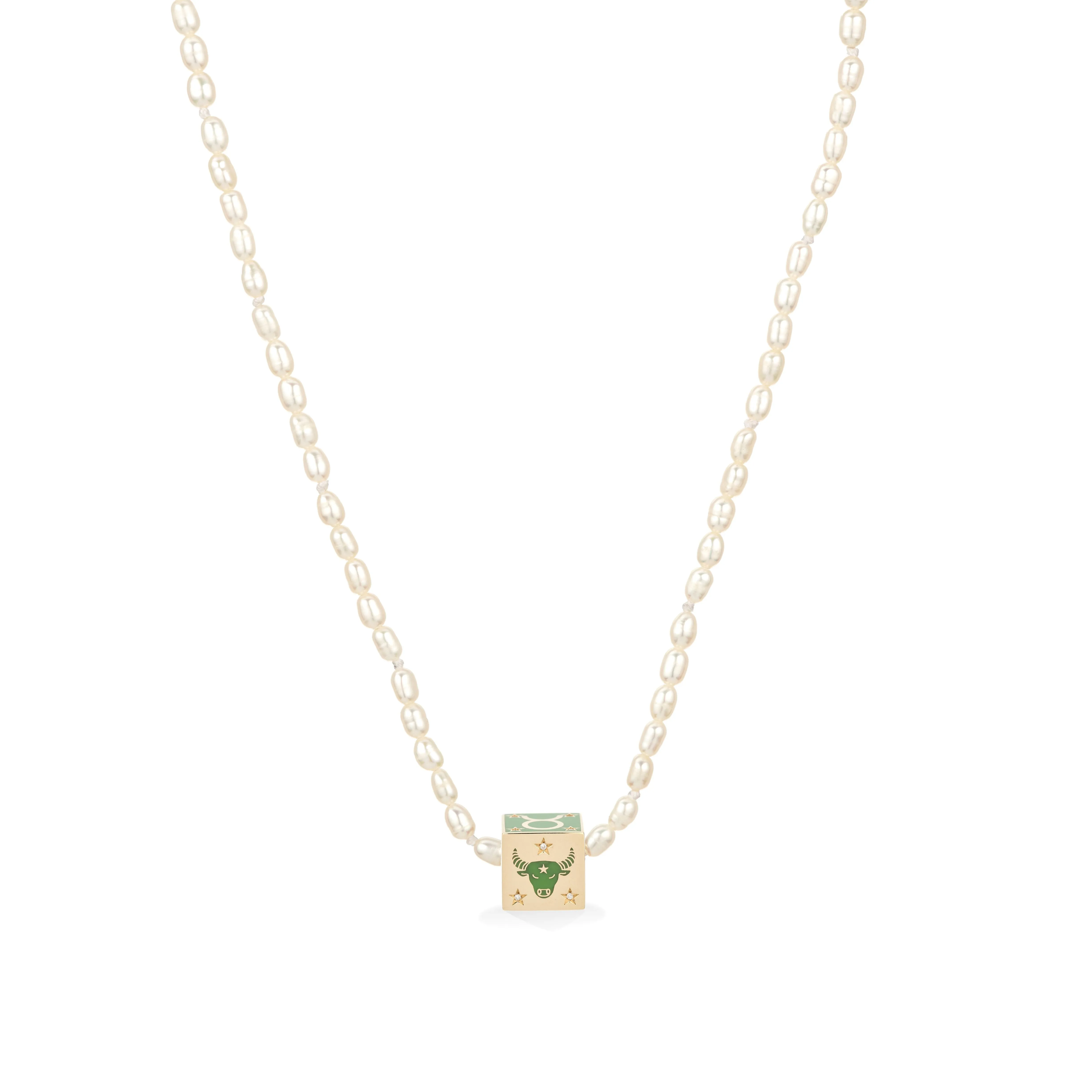 Zodiac Ceramic + Diamond Taurus Block Big Bead sold by Adina Reyter product image thumbnail 5