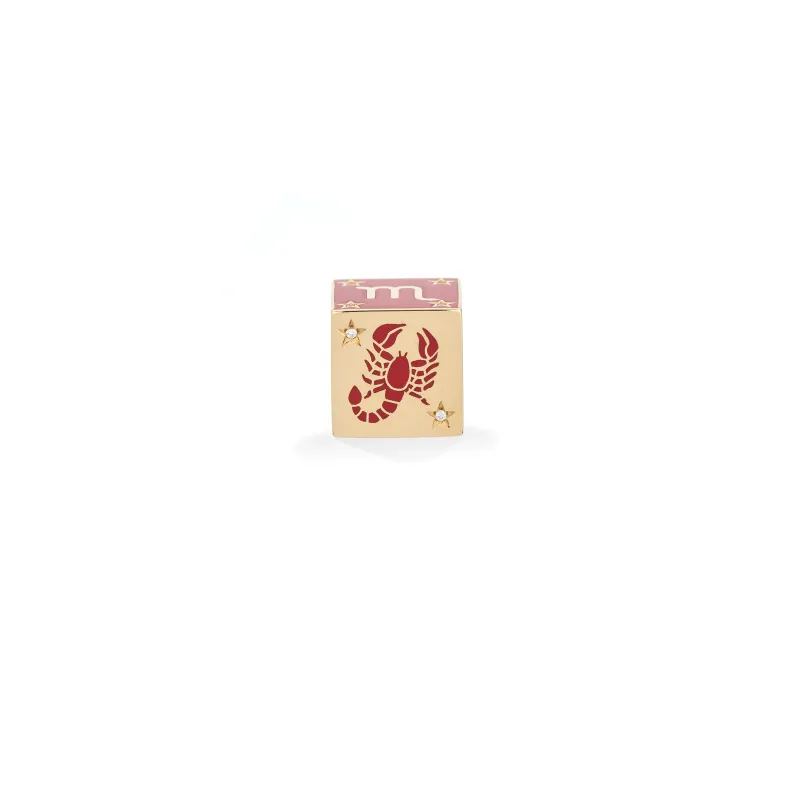 Zodiac Ceramic + Diamond Scorpio Block Big Bead sold by Adina Reyter