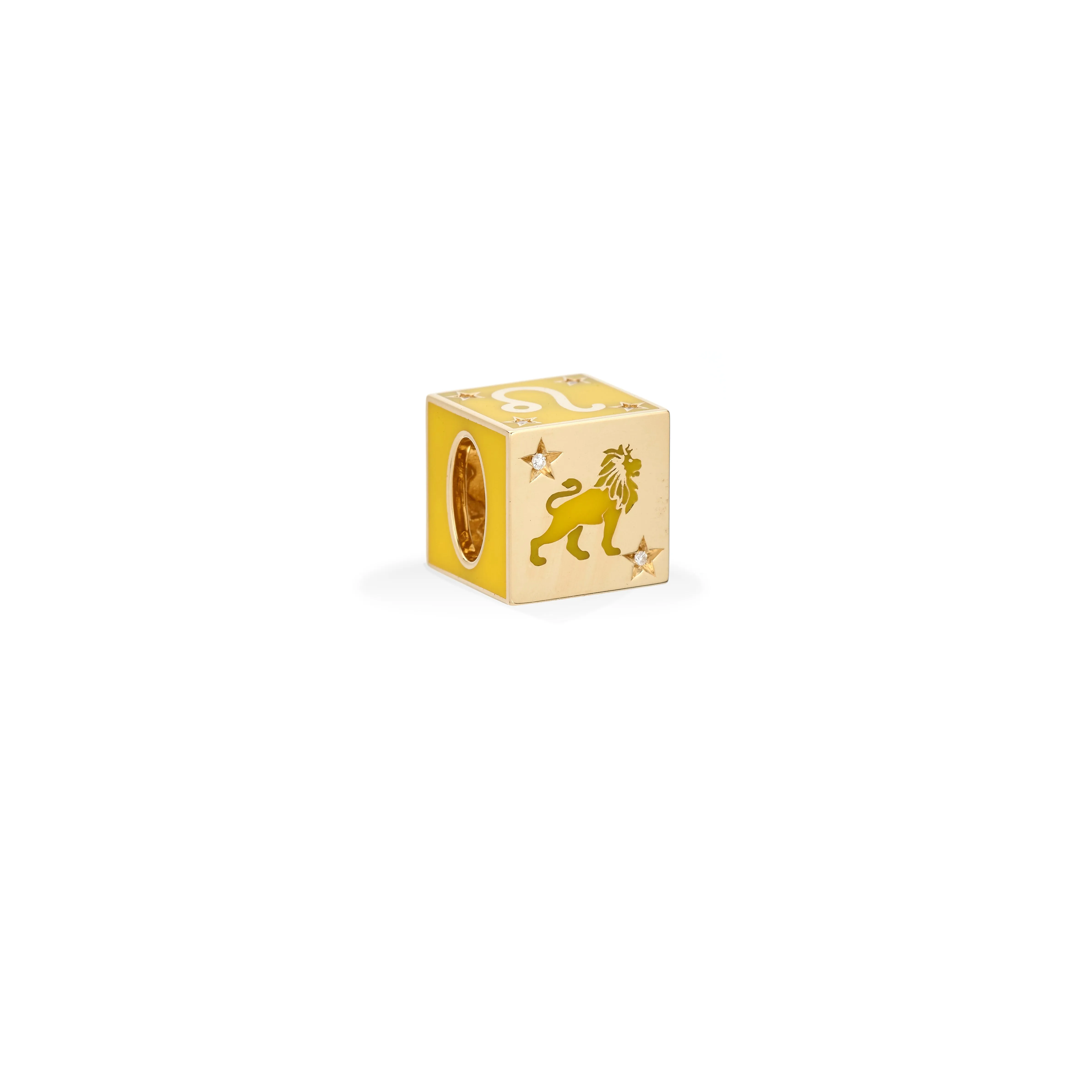 Zodiac Ceramic + Diamond Leo Block Big Bead sold by Adina Reyter product image thumbnail 4