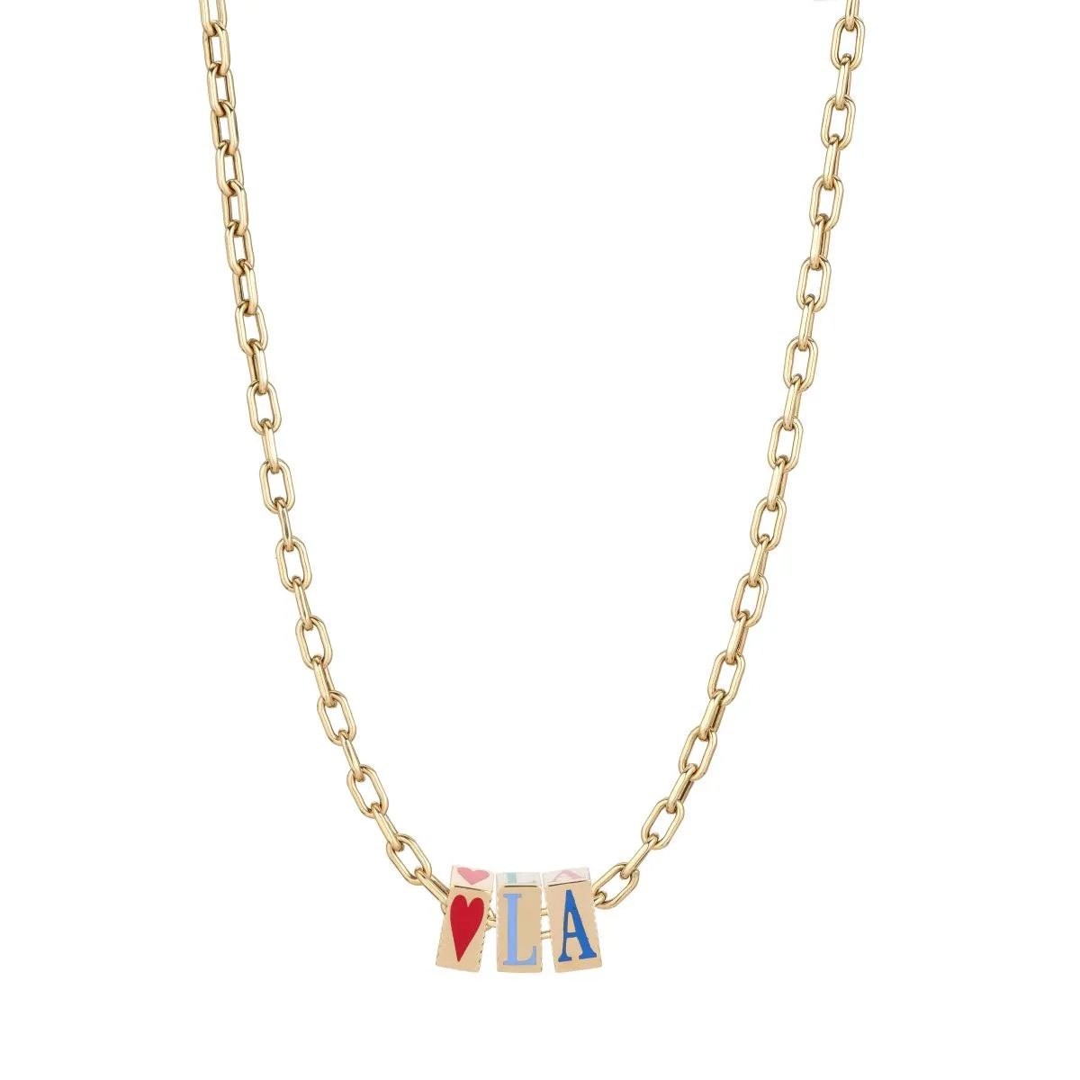 Ceramic Fluted Heart L.A. Big Bead Necklace sold by Adina Reyter