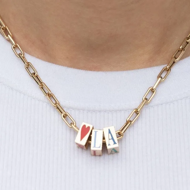 Ceramic Fluted Heart L.A. Big Bead Necklace sold by Adina Reyter product image thumbnail 2