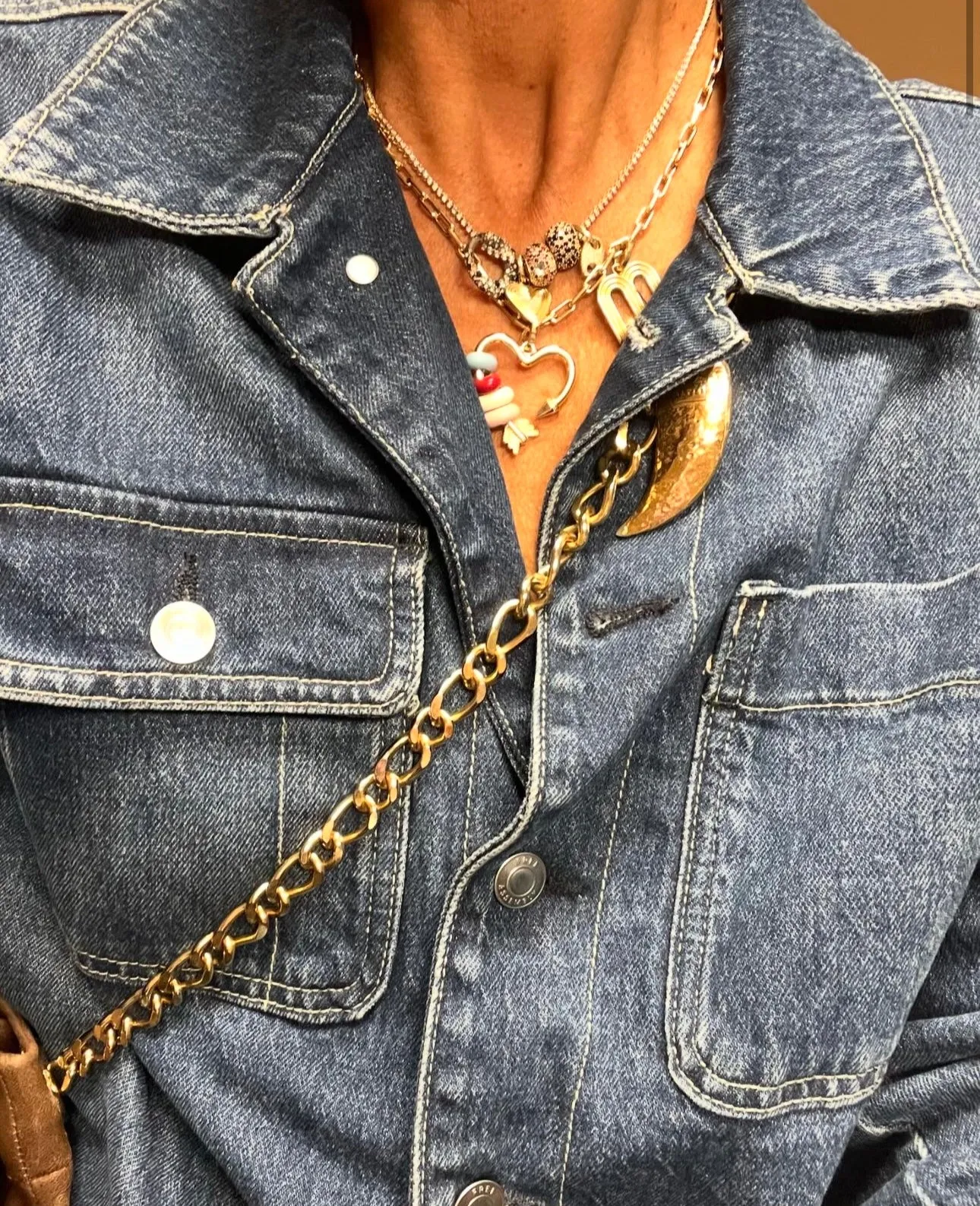 Marlien Big Bead Arrow Heart Chain Necklace (Choose Your Colors) sold by Adina Reyter product image thumbnail 2