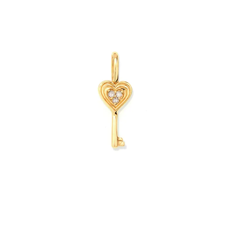 Groovy Diamond Heart Key Mini Bead Charm sold by Adina Reyter