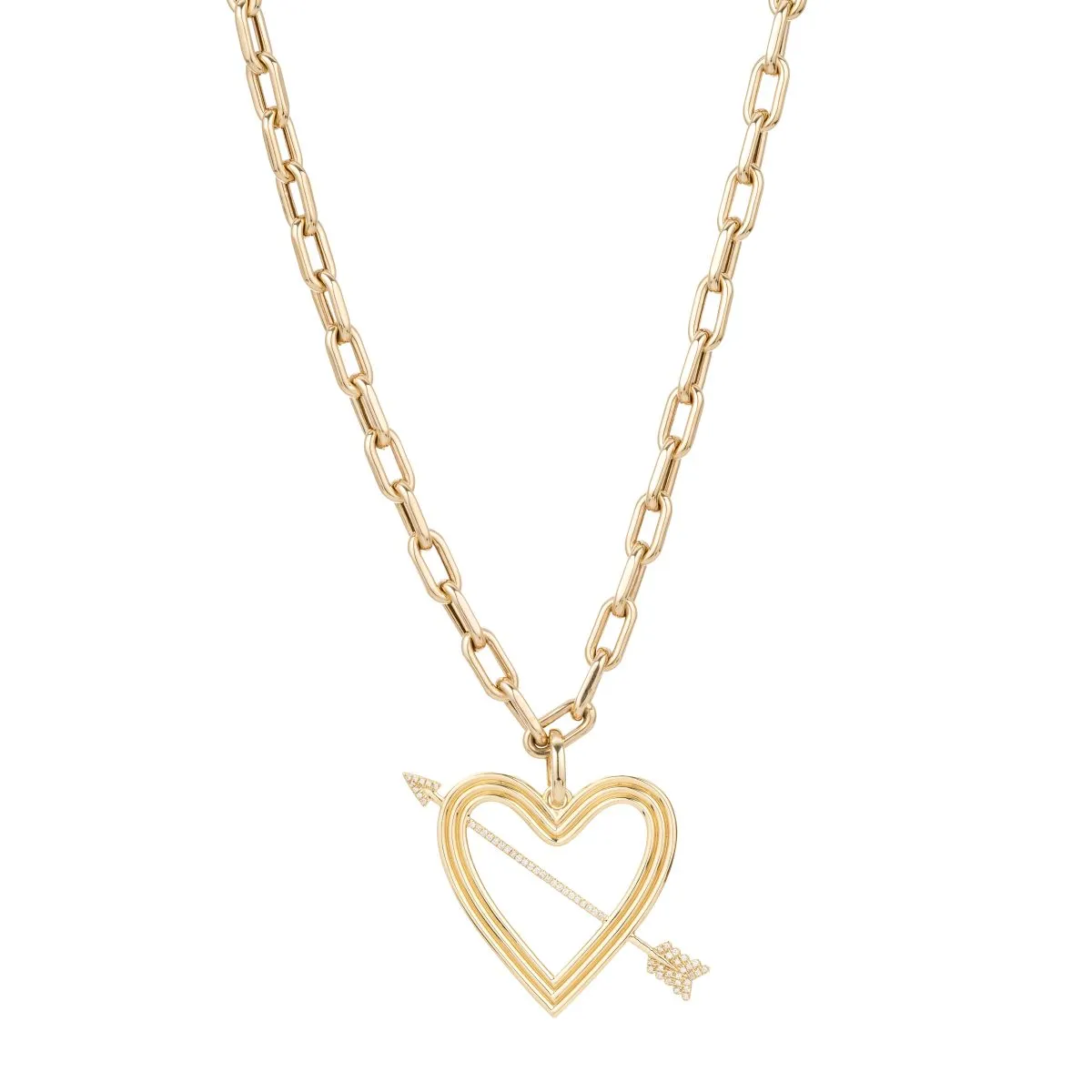 Groovy XL Pavé Heart + Arrow Hinged Charm sold by Adina Reyter product image thumbnail 5